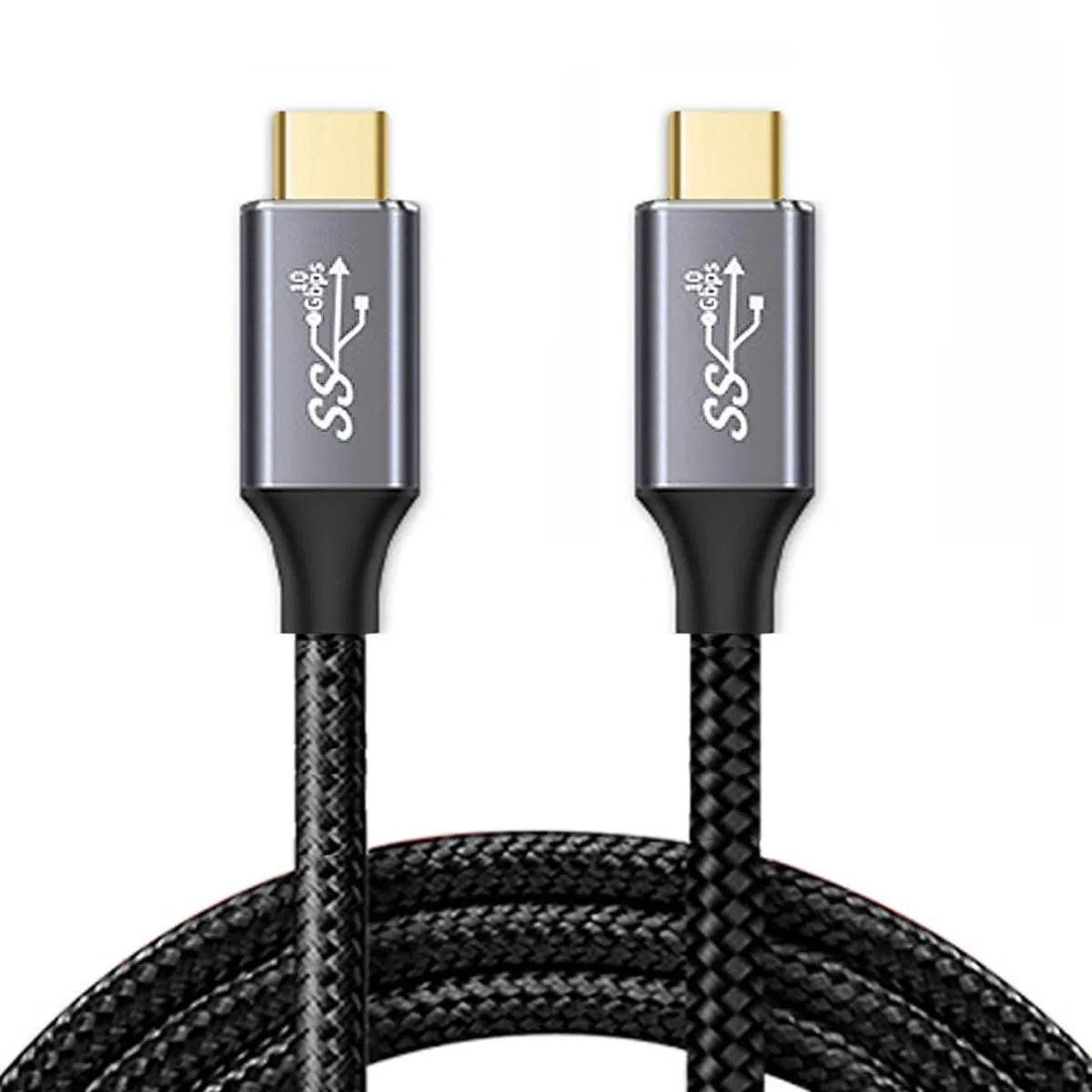 Dark grey USB-C to USB-C cable, one metre long