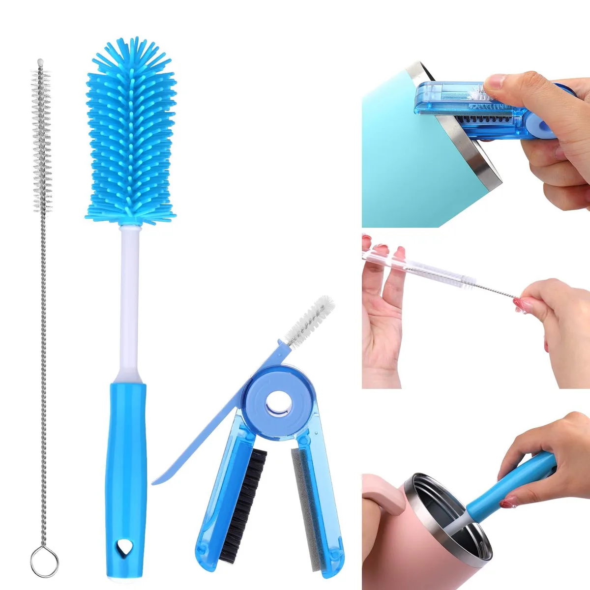 XANGNIER 11.7in bottle brush kit with straw brush and 3-in-1 tool