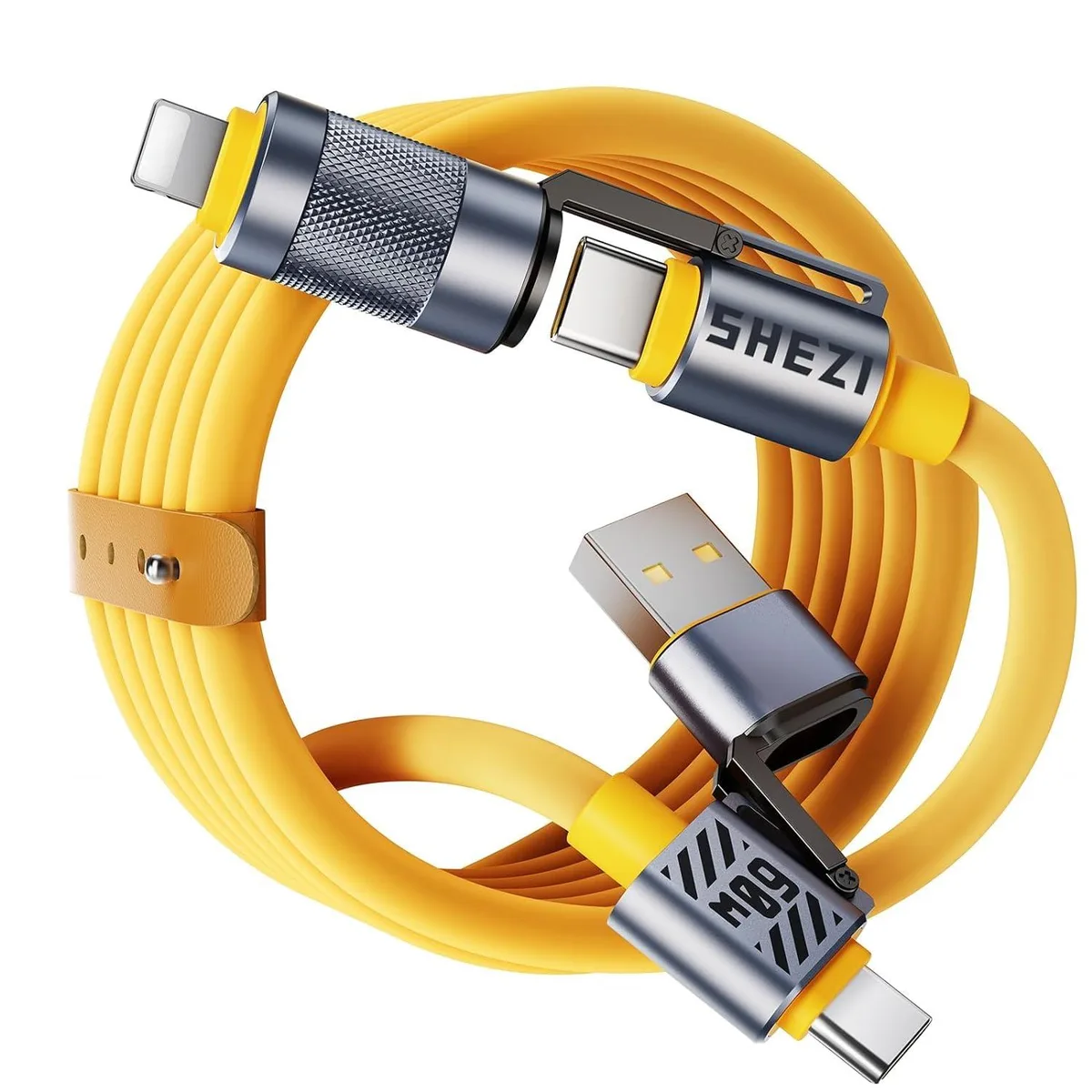  Vexipia L2 4-in-1 USB-C Cable 60W 6ft Yellow — product photo
