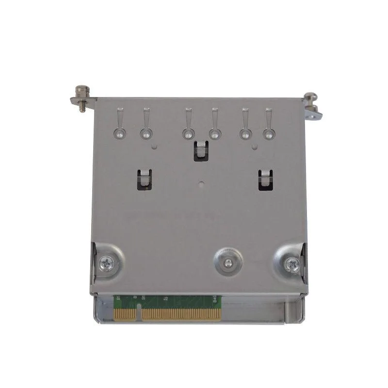 Small rectangular network stacking module with two ports on the front face