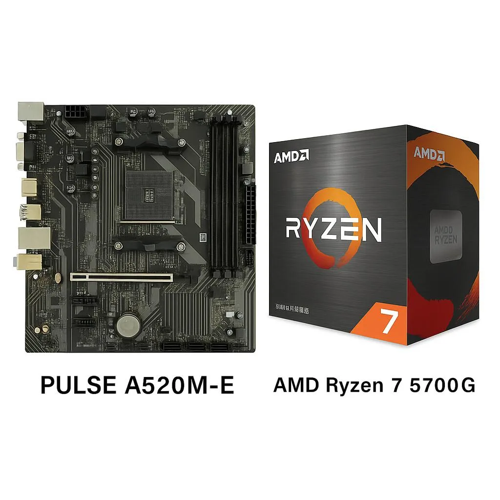 Sapphire Tech Sapphire Tech PULSE A520M-E AM4 Motherboard &amp; Ryzen 7 5700G APU Combo — product photo