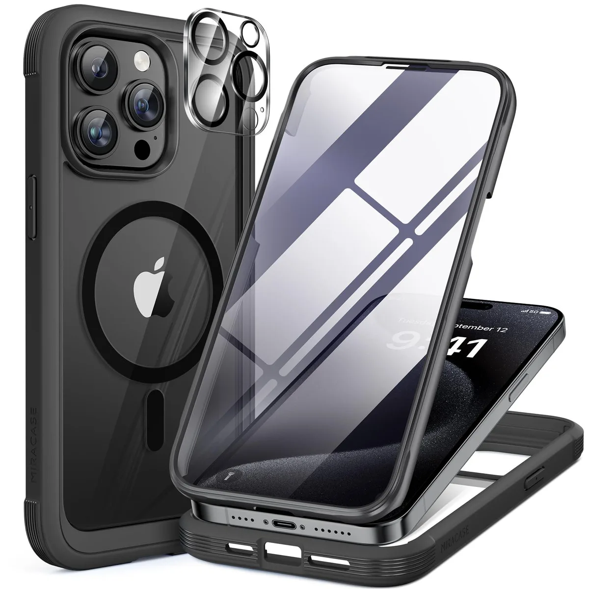 Miracase Magnetic Case for iPhone 15 Pro Max 6.7" Black — product photo