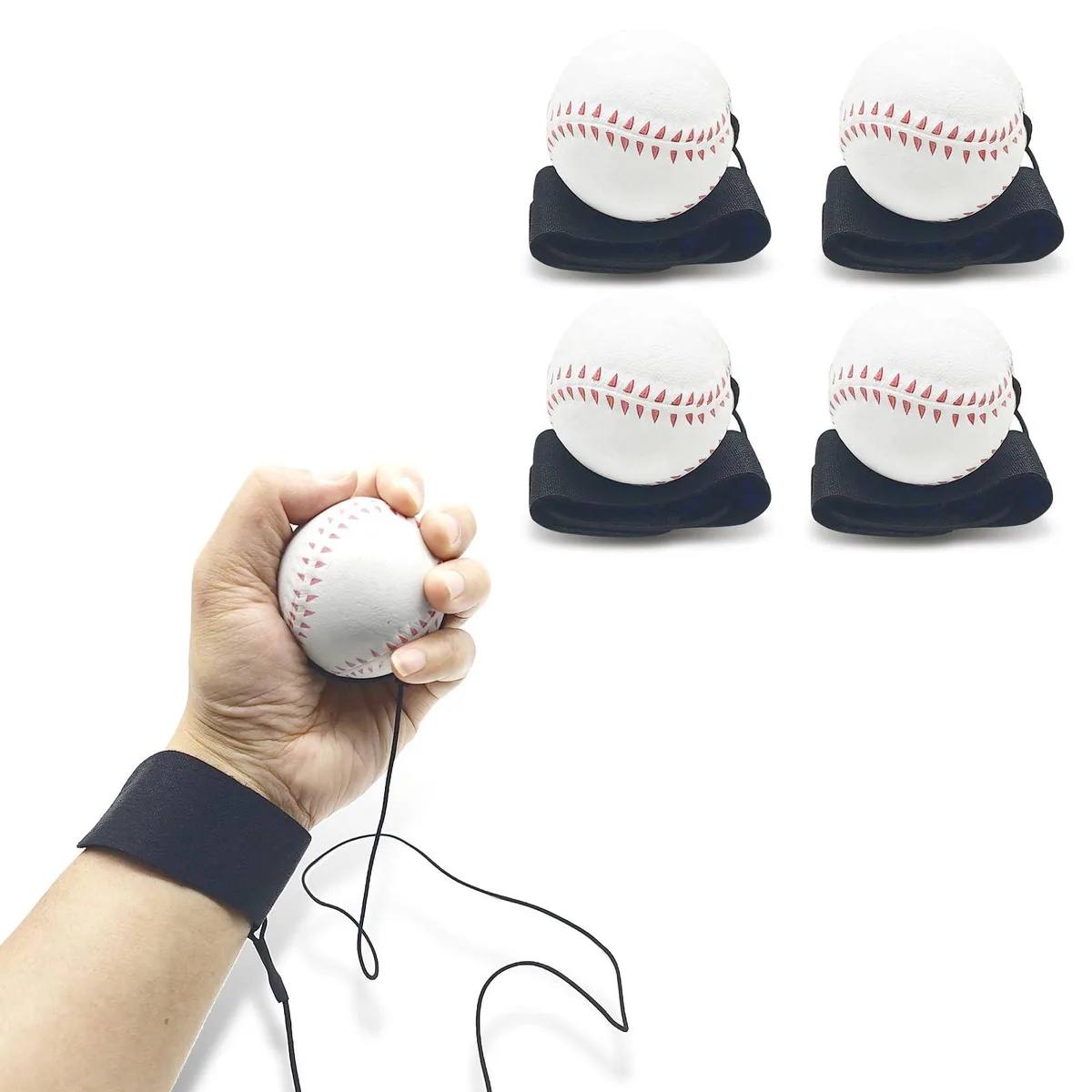  ZUYEE SPTBASE2504WHUS 16 Pack 2.36" Baseballs on String with Wristband White — product photo