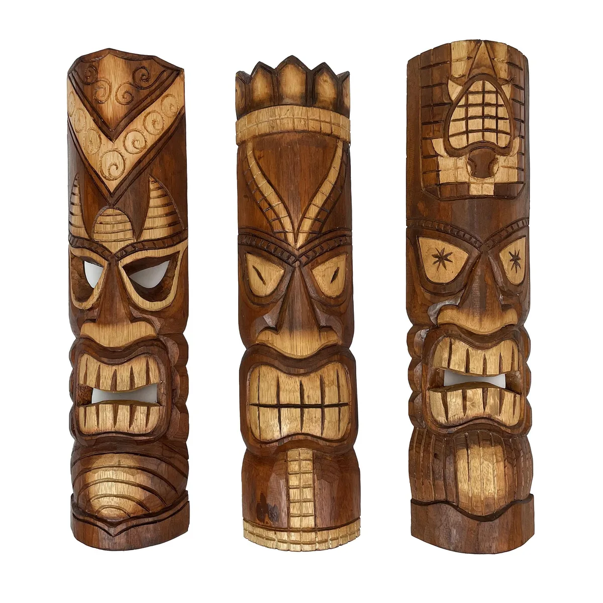 Contrast Inc. Contrast Inc. Set of 3 Tiki Mask Wall Art, Brown, 24 Inch — product photo