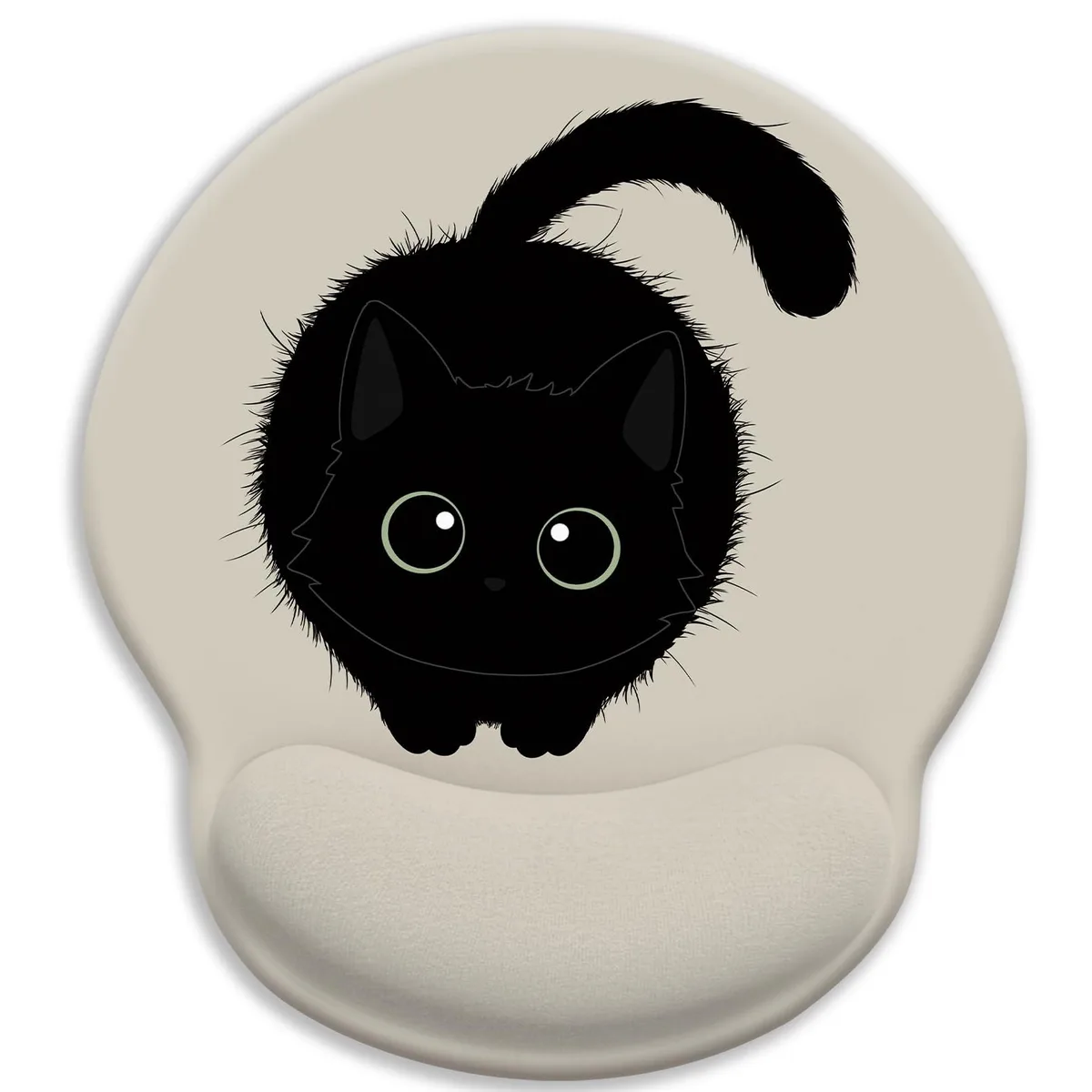 KEHIPI KEHIPI J-MOUA022 Mouse Pad Black Cat 2 9.8 x 8.6 in 7mm — product photo