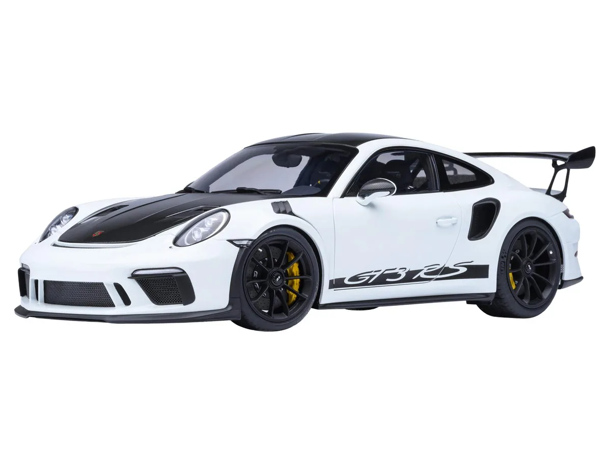 Autoart Autoart Porsche 911 (991.2) GT3 RS Weissach Package White Carbon Hood Top 1/18 hobby collectible — product photo
