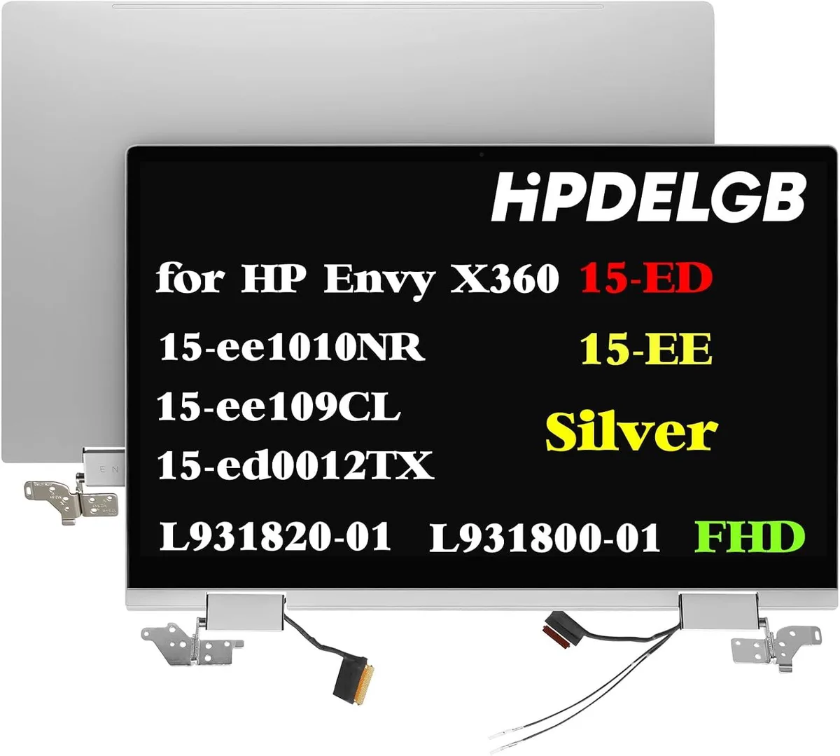 NUOLAISUN NUOLAISUN HP Envy X360 15-ED 15m-ee 15-EE FHD Silver laptop screen — product photo