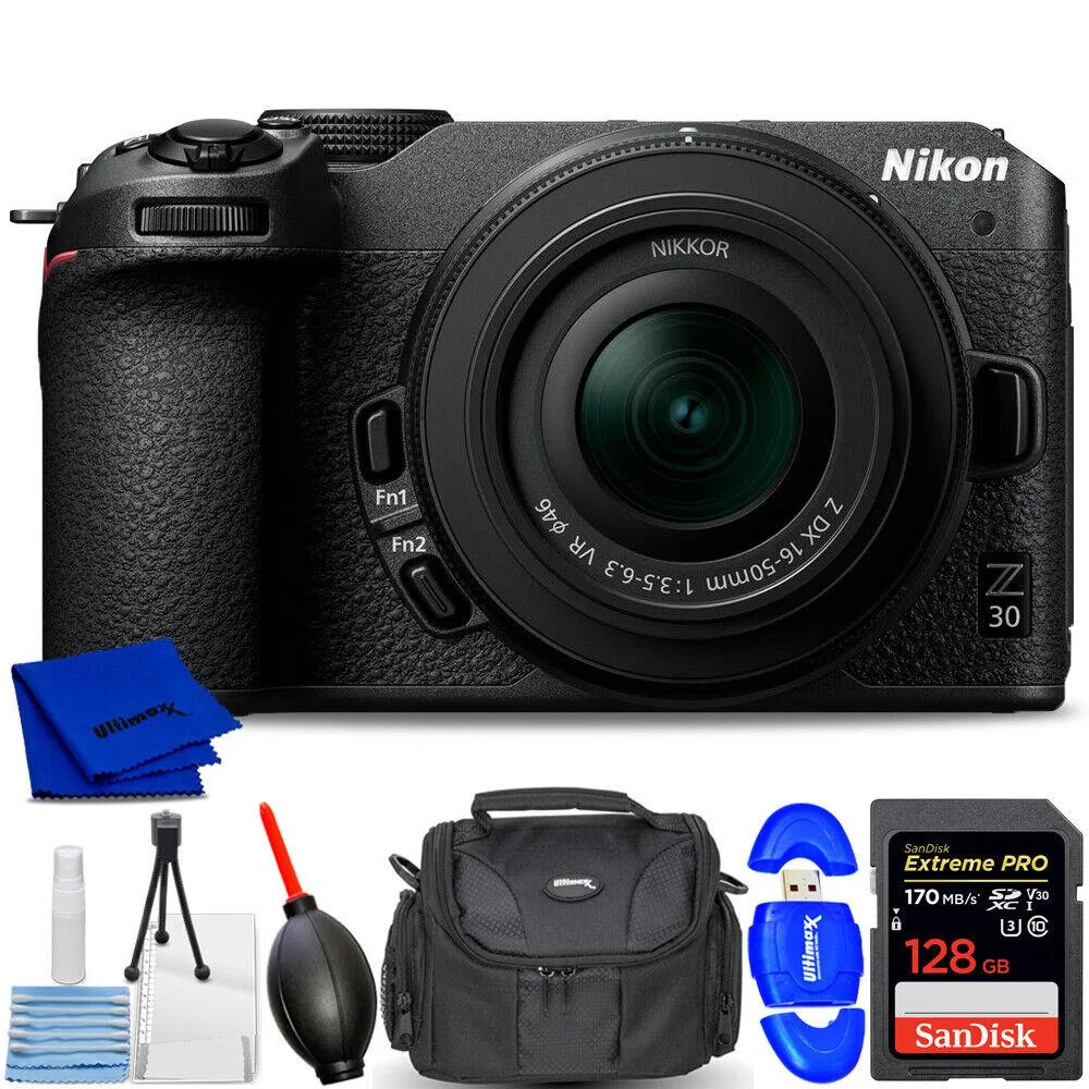 Nikon Global Nikon Z30 Mirrorless Camera 16-50mm Lens 1749 7PC Accessory Bundle — product photo