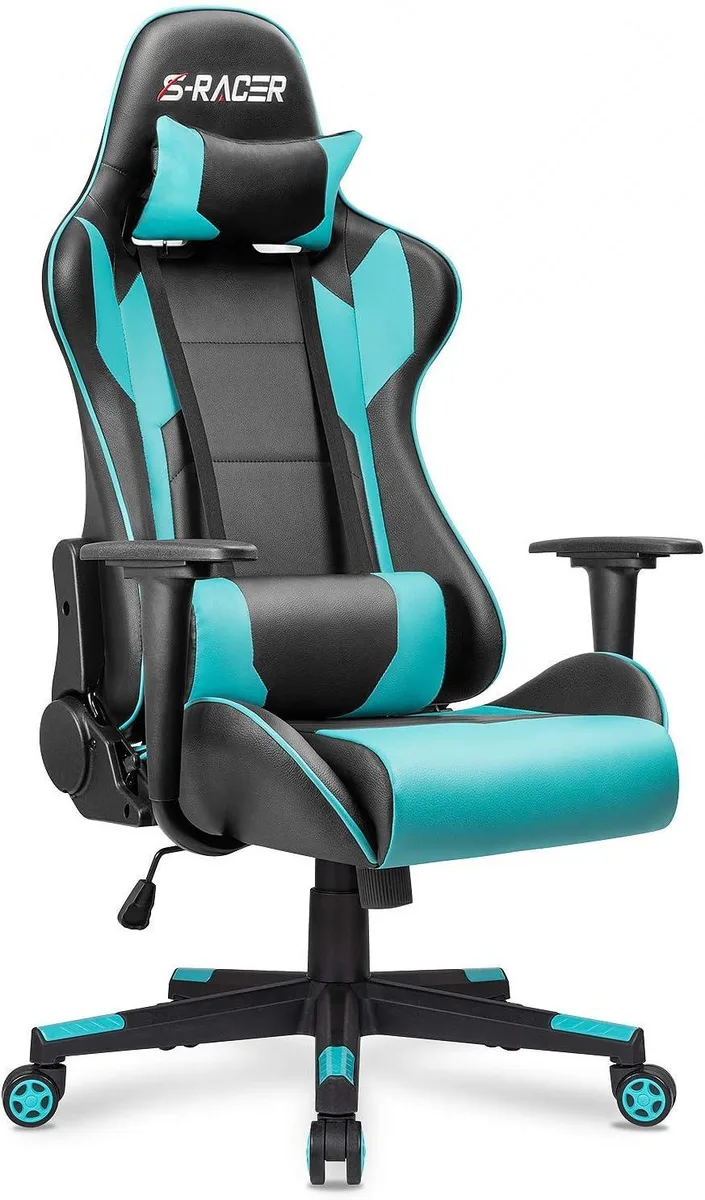 PISKEKAT PISKEKAT Cyan Office Chair 300lb 90-180° Recline — product photo