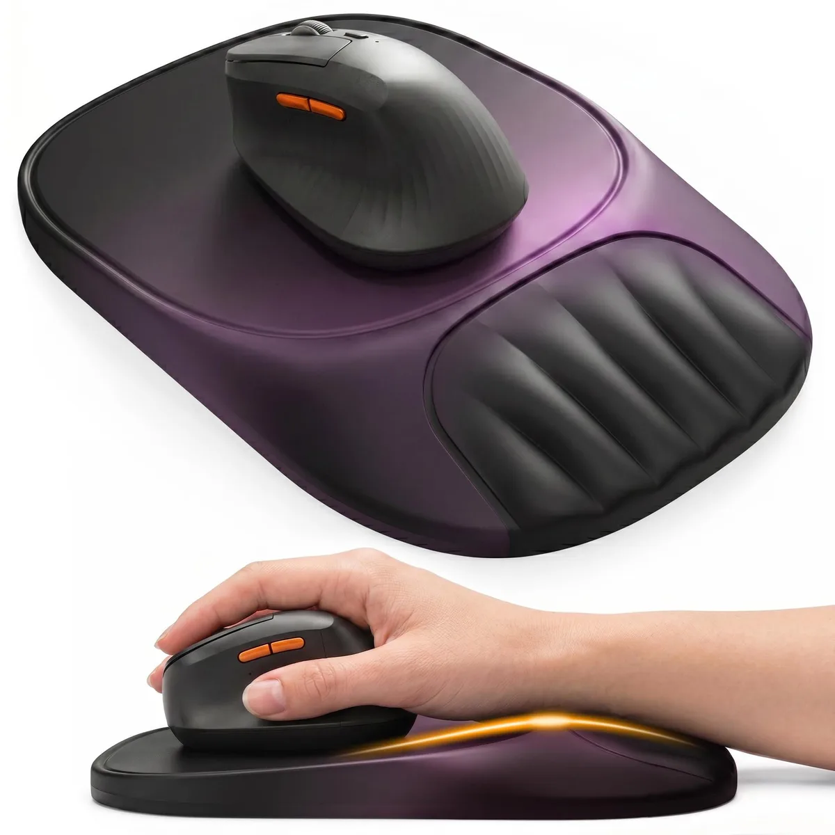  DRESSIA OFC-EMP-DR-1-BLK-SGL Ergonomic Mouse Pad Galactic Purple 11 x 7.5 in — product photo
