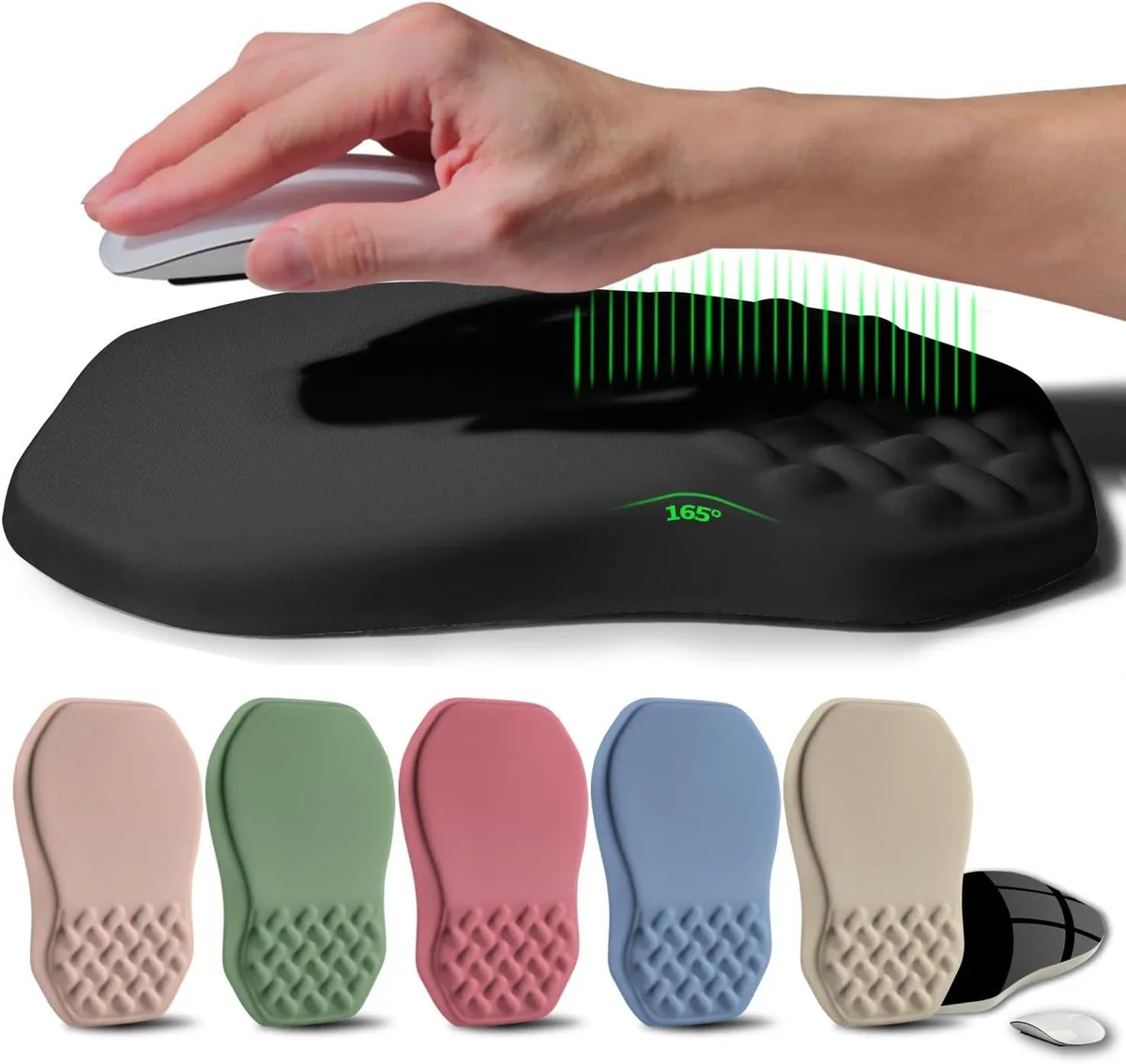 Emerson Emerson Ergonomic Raised Mouse Pad Wrist Support 11.8x7.9 Black — product photo