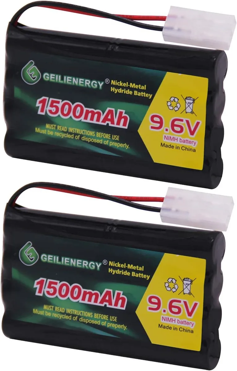 usbroway usbroway 9.6V 1500mAh Ni-MH Battery Pack Tamiya Plug 2 Pack — product photo