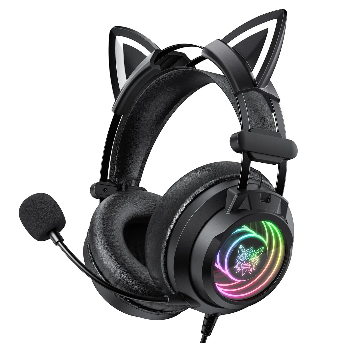 ONITOON X80 Headphones, 50 mm Drivers, Cat Ears, RGB — product photo