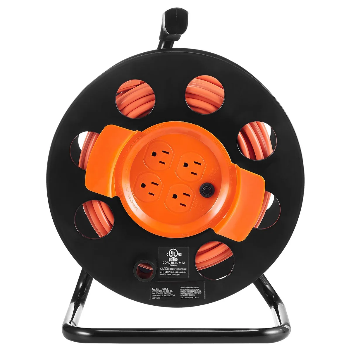 VEVOR VEVOR LA057F 100 ft 14 AWG Extension Cord Reel 4 Outlets — product photo