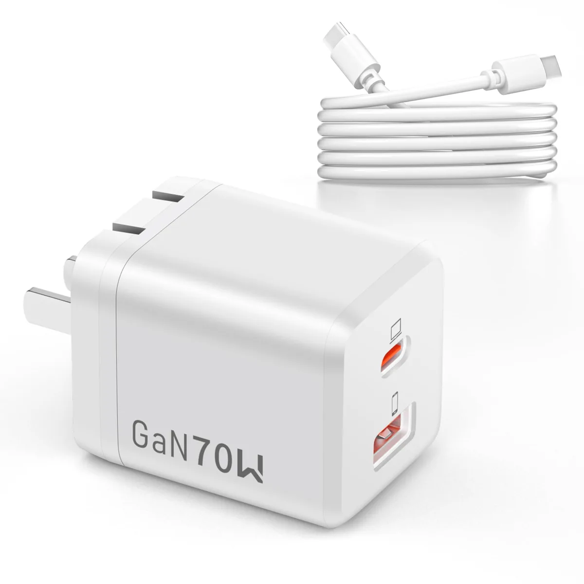  EBKK 70W 65W USB-C GaN Fast Charger with Retractable Plug — product photo