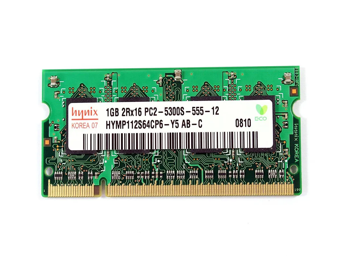 SK hynix SK hynix 1GB DDR2-667 PC2-5300 CL5 200-Pin SoDIMM HYMP112S64CP6-Y5 AB-C — product photo
