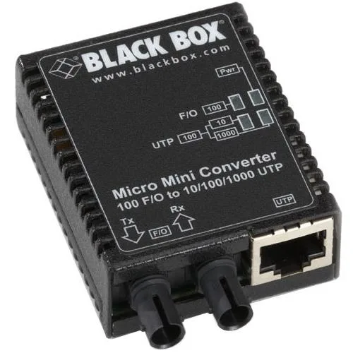 Black Box Corporation Black Box Corporation LMC401A 10/100/1000 Copper to 100 Mbps ST Media Converter — product photo