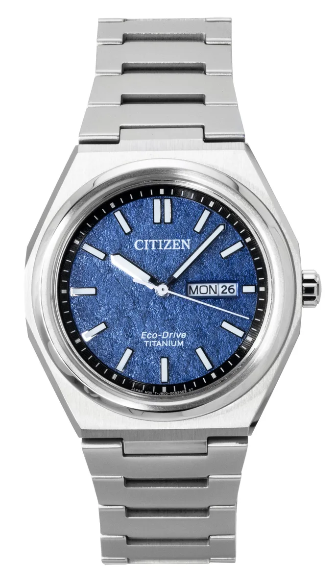 Citizen Citizen Zenshin Super Titanium Blue Dial Eco-Drive AW0130-85L 100M Watch — product photo