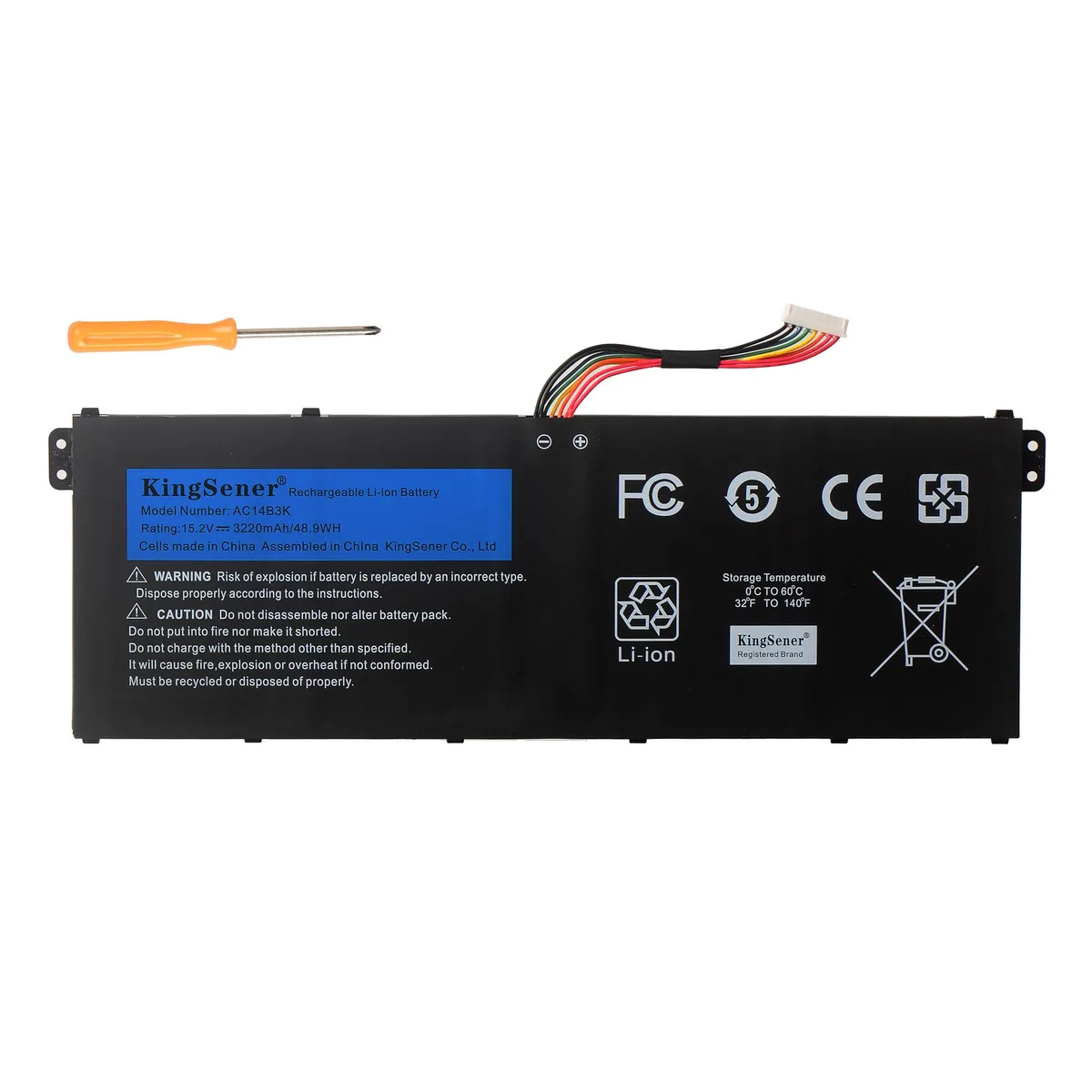 KingSener KingSener AC14B3K laptop battery 15.2V 3220mAh — product photo