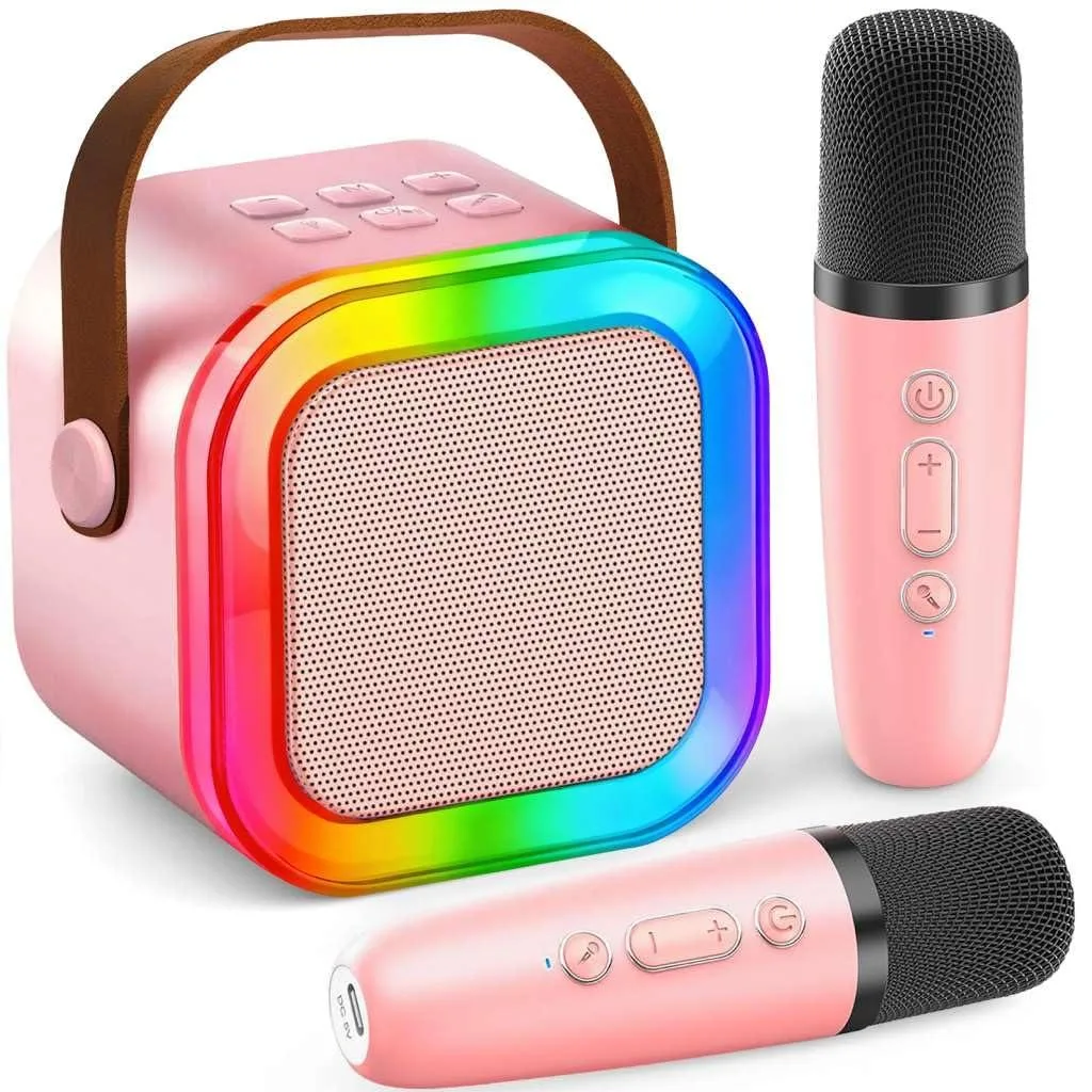 stargo K12 Karaoke System Pink 2 Wireless Microphones Bluetooth 5.0 — product photo