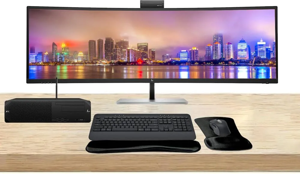 HP HP Z2 SFF G9 i7-14700K 64GB 1TB RTX A4000 49" 549pm MK650 desktop PC — product photo