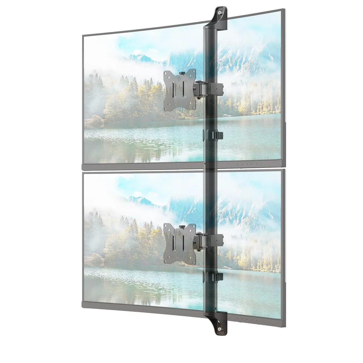 PUTORSEN PUTORSEN Dual Monitor Wall Mount Vertical Stacked 17-32 inch VESA 75x75/100x100 19.8 lbs Black — product photo