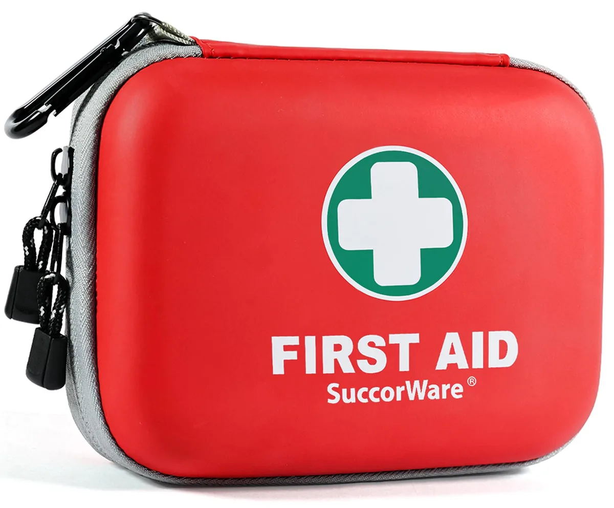 SuccorWare 150 Piece Mini First Aid Kit Red — product photo