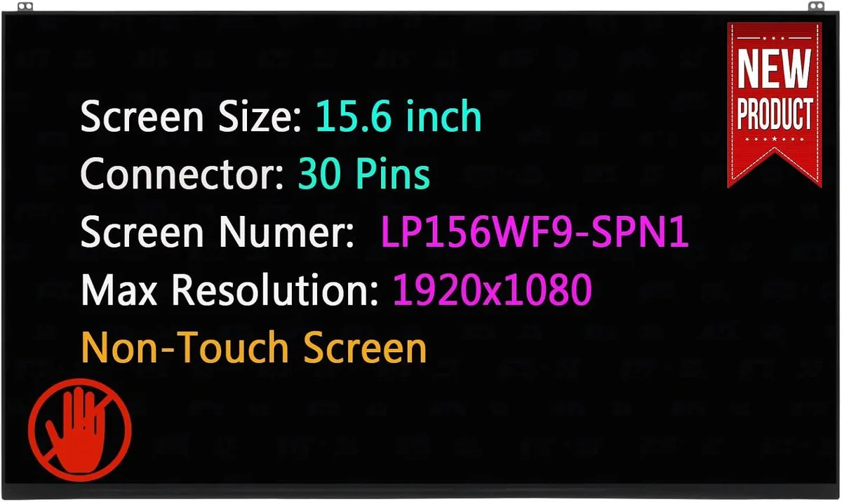 NUOLAISUN NUOLAISUN 15.6" 30 Pin FHD 1080P Laptop Screen with Top Bracket — product photo
