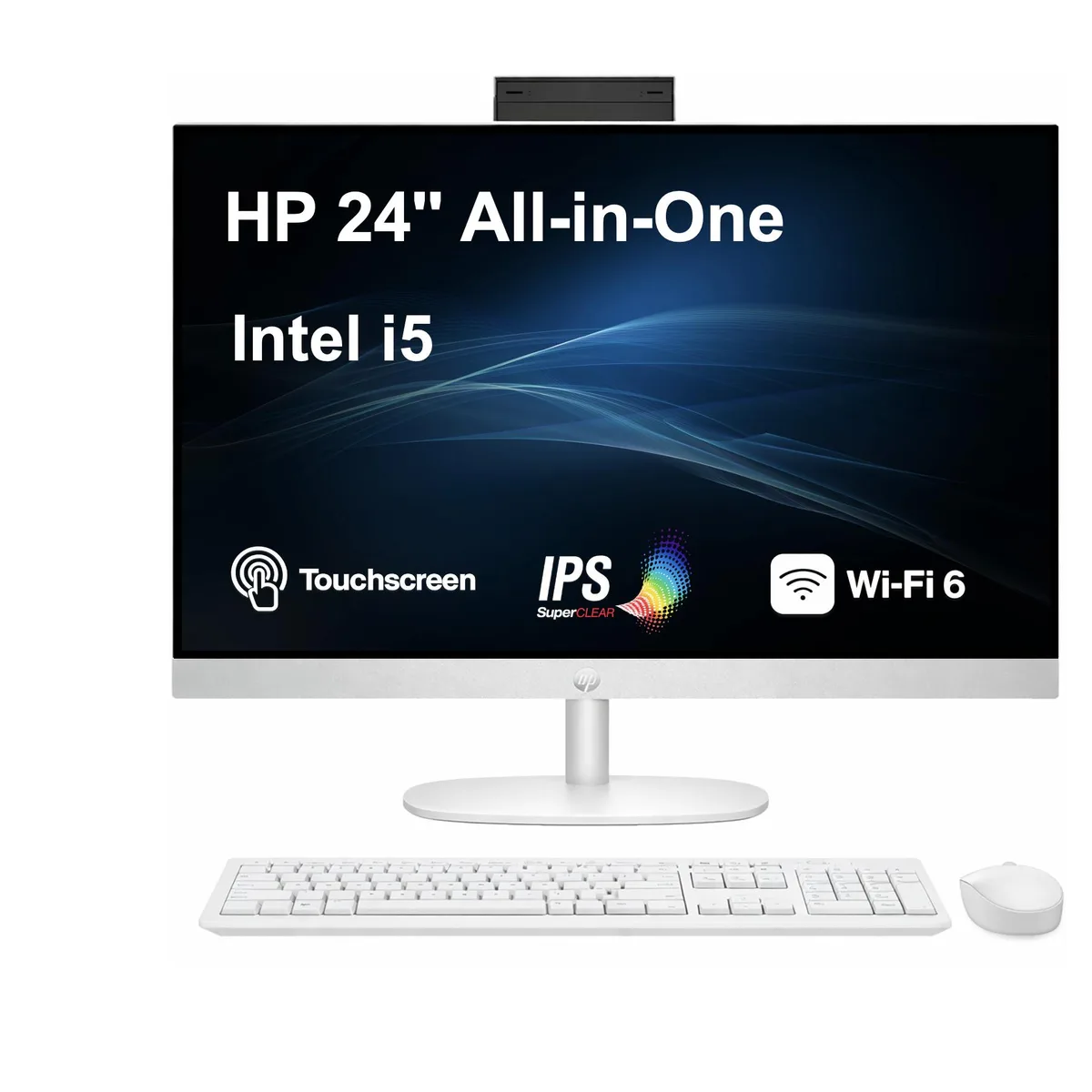 HP HP 24 All-in-One PC i5-1334U 16GB DDR4 512GB NVMe 23.8" Touchscreen Shell White — product photo