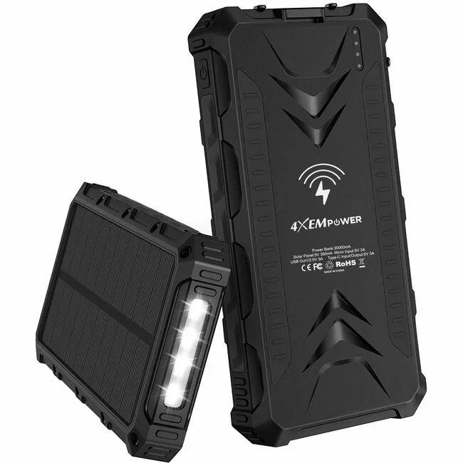 4XEM 4XEM 4XSOLARPWRBK 20000mAh solar power bank — product photo