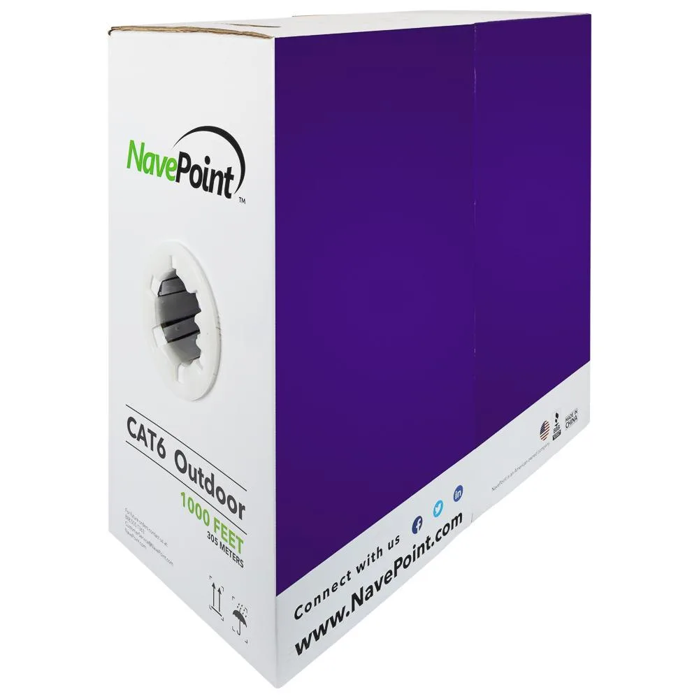 NavePoint NavePoint CAT6 Outdoor Direct Burial Ethernet Cable 1000 FT Black — product photo