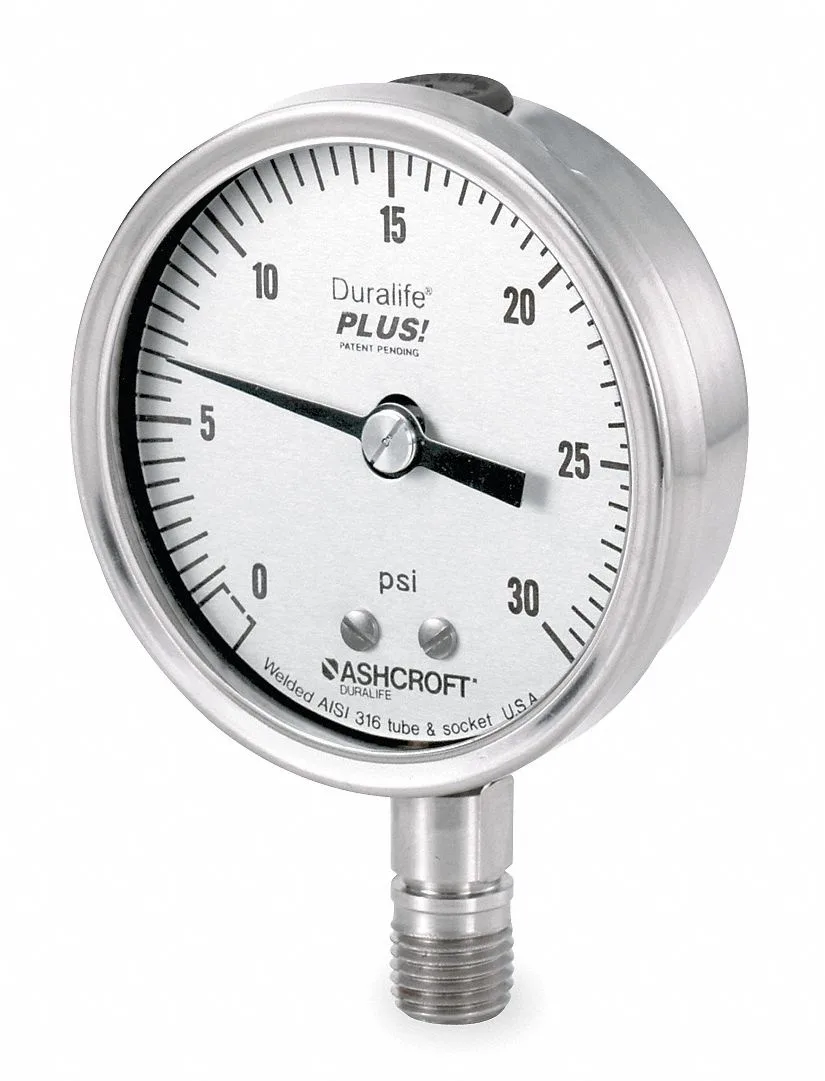 Ashcroft Ashcroft 251009 Pressure Gauge 0-30 psi 1/4 NPT 304 Stainless — product photo