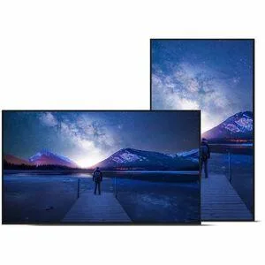 Large 98 inch commercial display with thin black bezel and matte screen surface