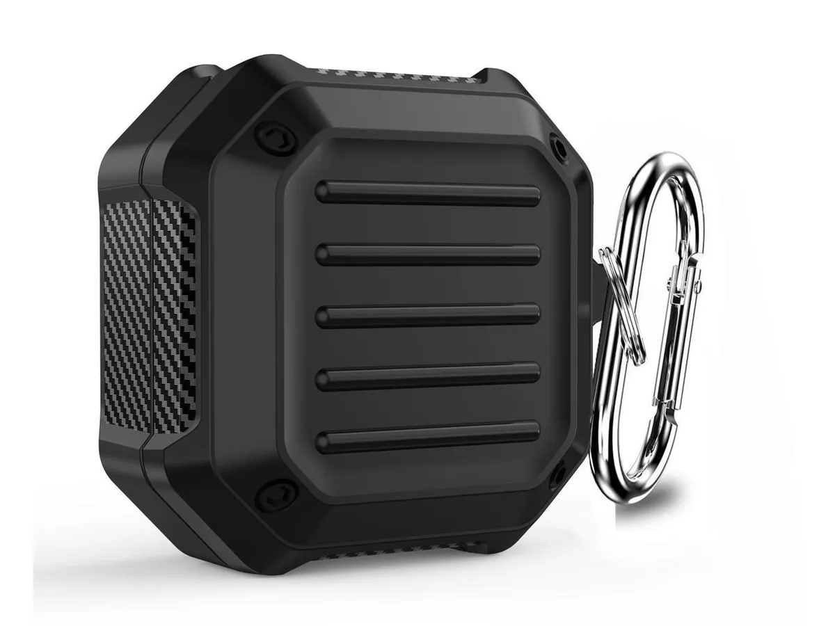BONAEVER BONAEVER Armor Cover Galaxy Buds 2 Pro / Pro / 2 / Live Black protective case with lock keychain — product photo