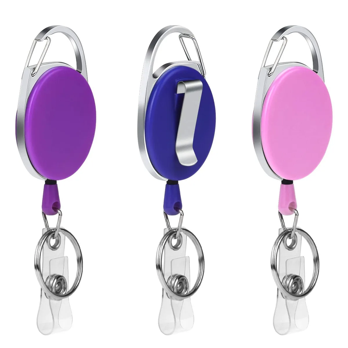  Viator Gear YSK Retractable Badge Reel 3PCS Pink Purple Blue — product photo