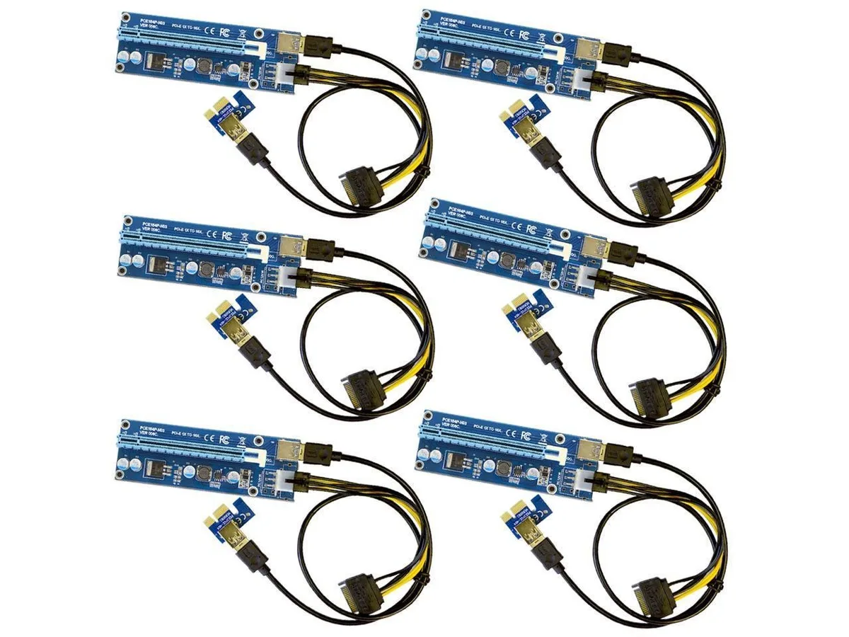 SUIUBUY SUIUBUY VER 009S 6-Pack PCIe 16x to 1x Riser Kit 60cm — product photo