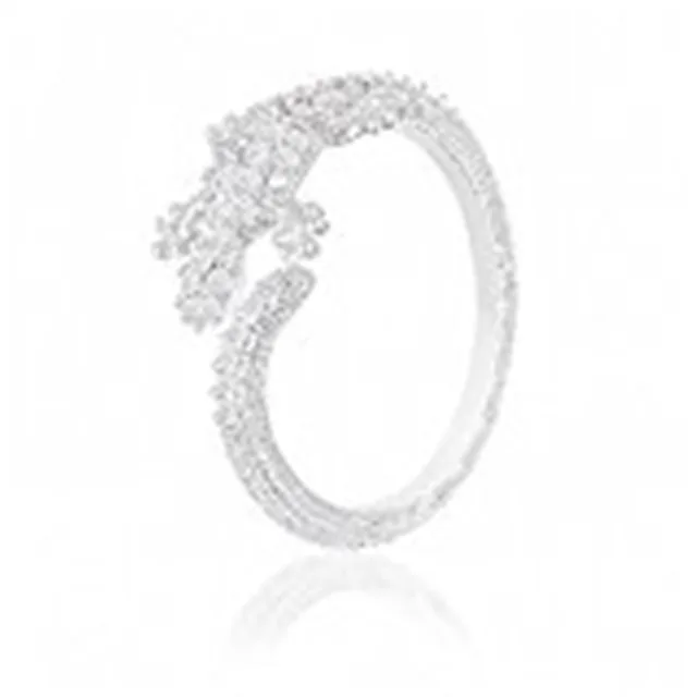 ORROUS &amp; CO ORROUS &amp; CO 18K White Gold Plated Cubic Zirconia Lizard Adjustable Ring Wrap — product photo