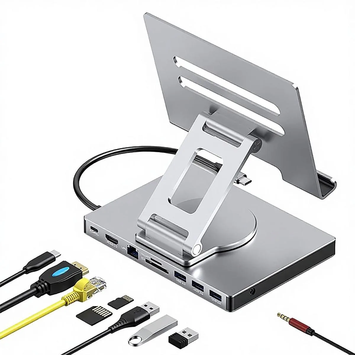 TOPWOLF TOPWOLF SS-ST901A 9-in-1 USB-C Hub Gray — product photo