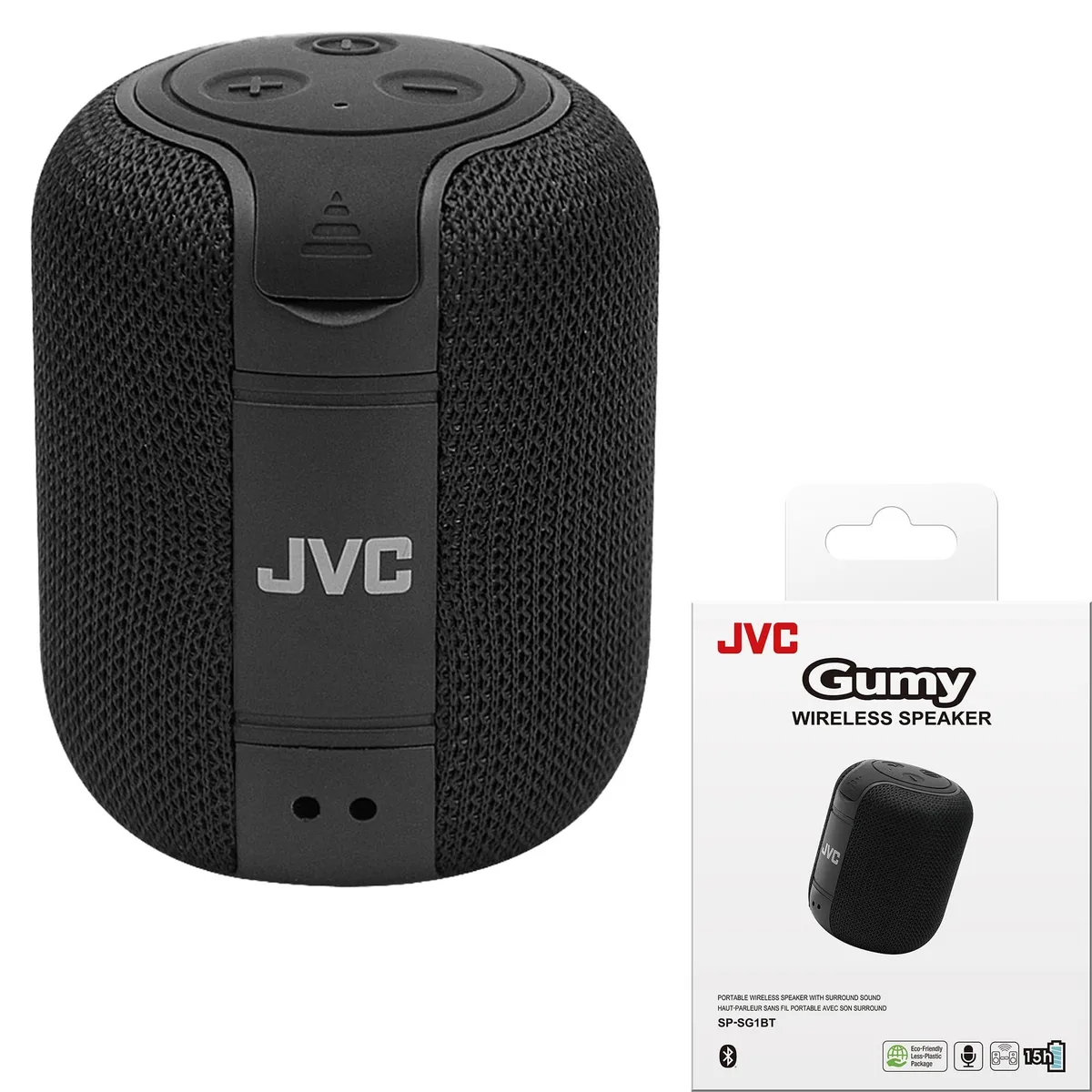  JVC Gumy Wireless Speaker SPSG1BTB Black Bluetooth 5.3 — product photo