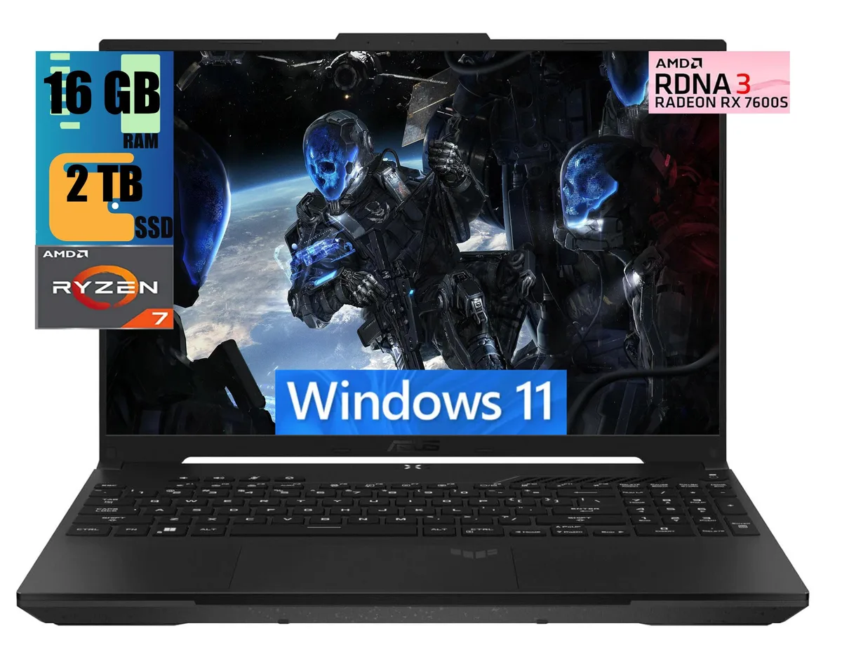 ASUS ASUS TUF Gaming A16 Ryzen 7 7735HS RX 7600S 16GB 2TB gaming laptop — product photo