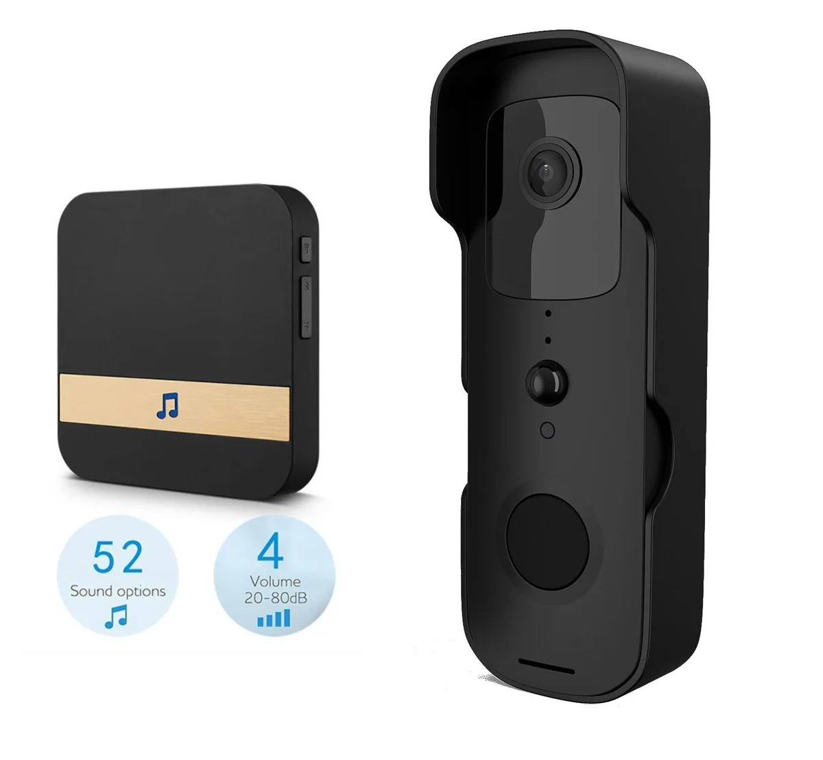 Corn Electronics Corn Electronics Smart Doorbell 1080P 140° 32ft 5000mAh 2.4GHz IP65 — product photo