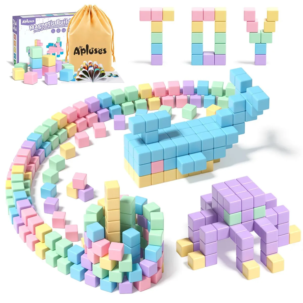 Apluses 32pcs Magnetic Blocks Building Cubes — product photo