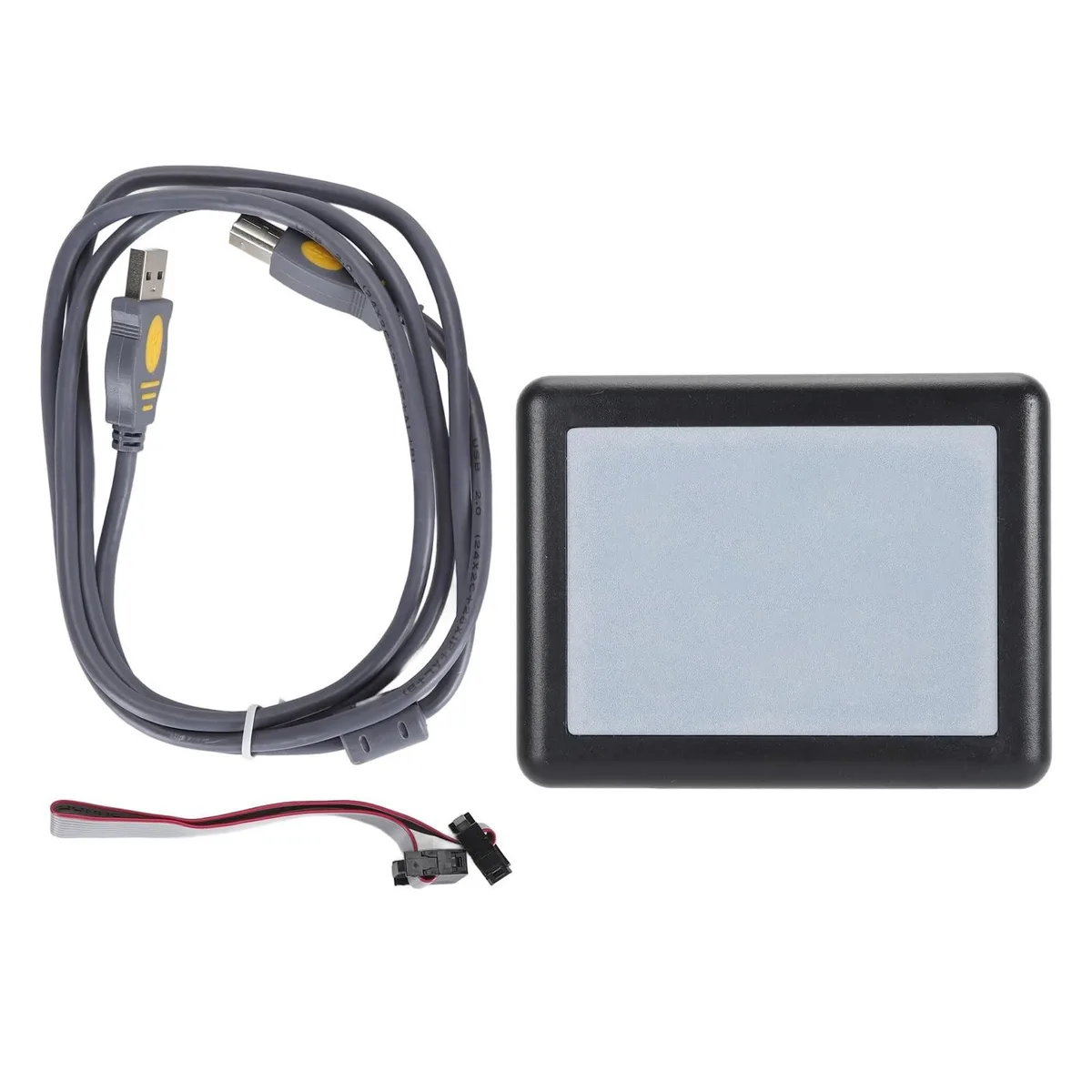 Small rectangular USB adapter with cable and connector pins