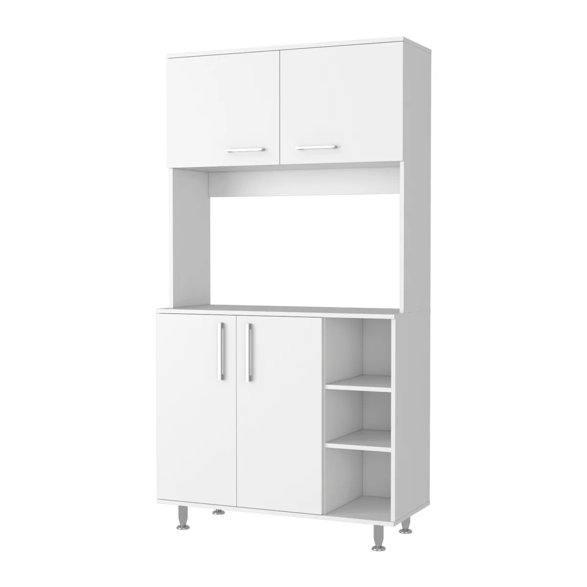 FM FURNITURE FM FURNITURE Colorado Pantry Cabinet Three Open Shelves White 37.4W 15.4D 70.8H — product photo