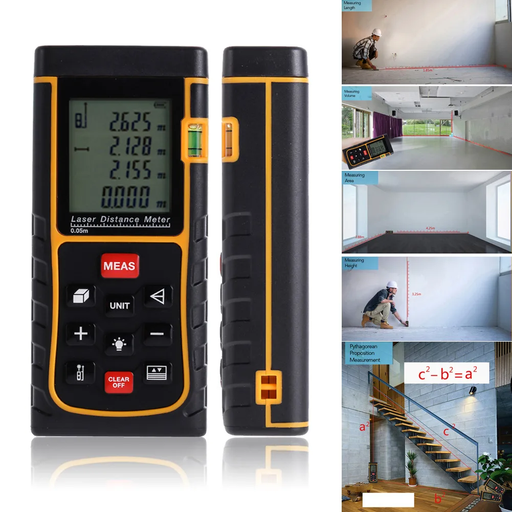 TeKit TeKit E80 Laser Distance Meter 80m 262ft 2mm accuracy 60 memory — product photo