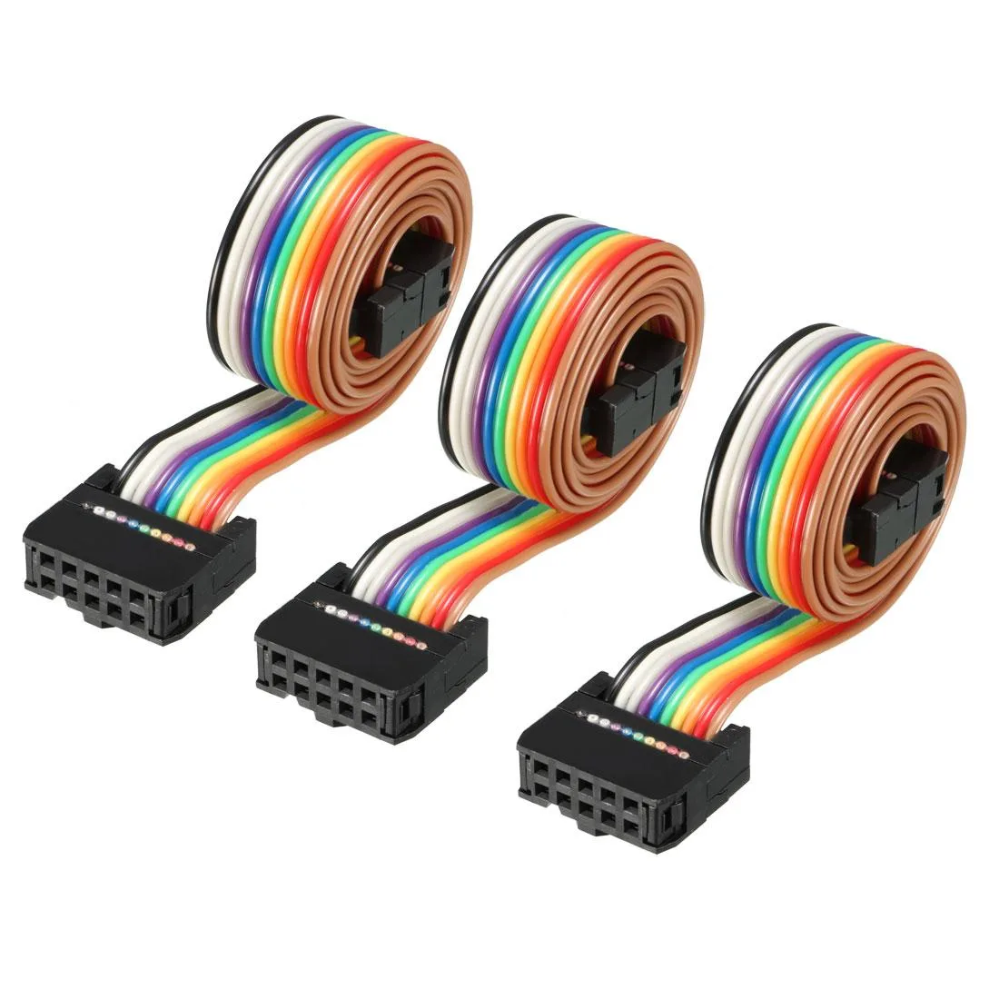 Unique-Bargains Unique-Bargains 10 Pin Flat Rainbow Ribbon Cable 48cm 2.54mm Pitch 3pcs — product photo