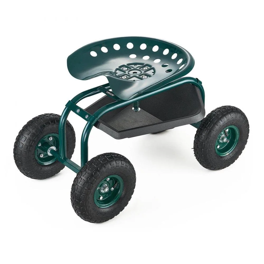 VEVOR VEVOR Rolling Garden Cart Swivel Seat 300 lbs Red Black — product photo