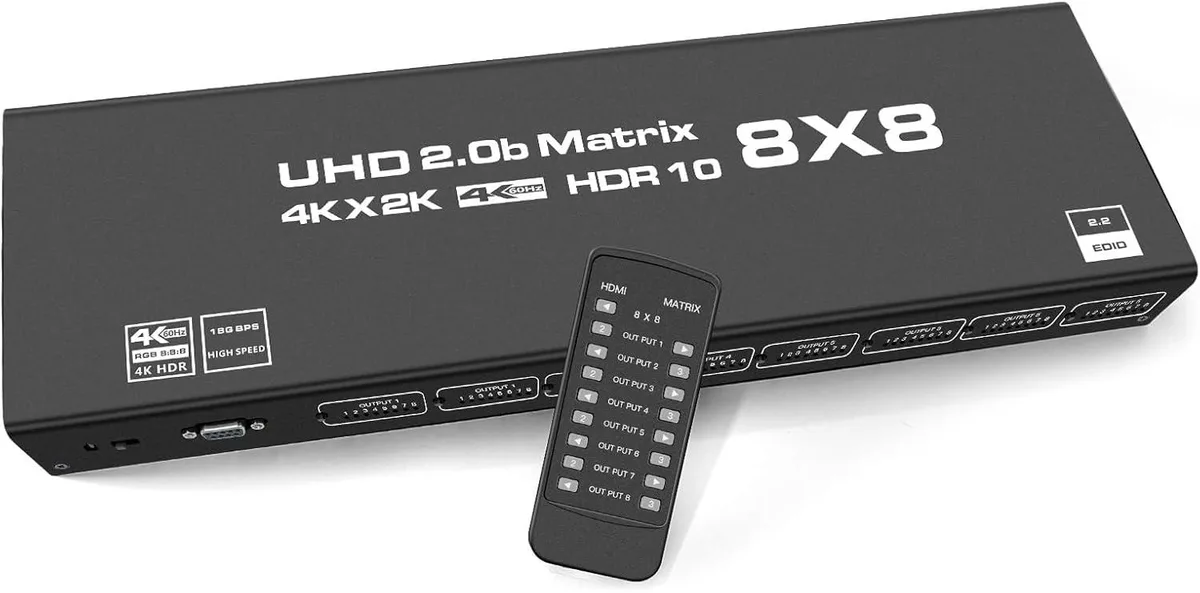 ESTONE ESTONE OZJ8 HDMI Matrix 8x8 4K 60Hz 18Gbps — product photo