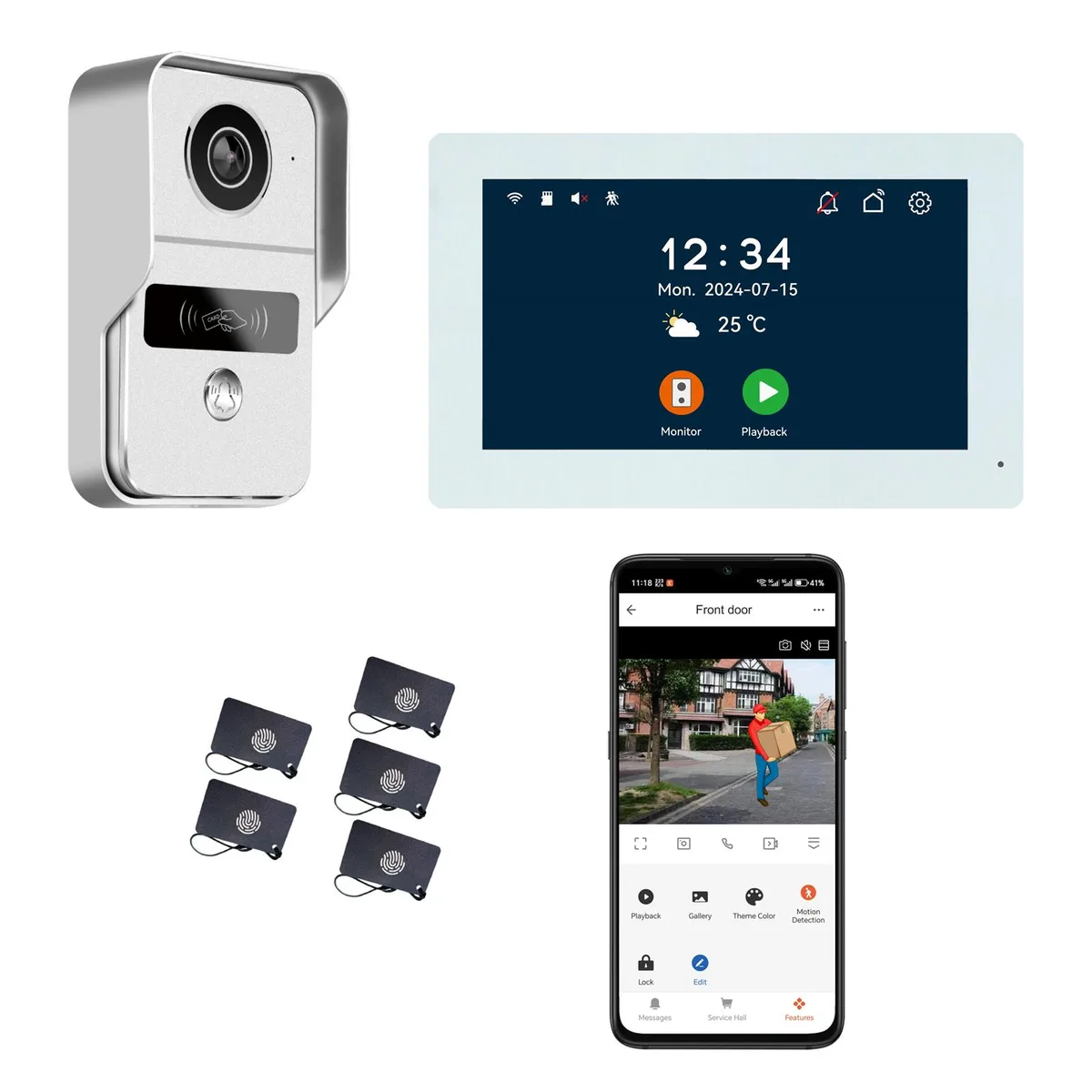 visiPower visiPower KW02C 2MP 7" WiFi Video Doorbell Intercom System — product photo