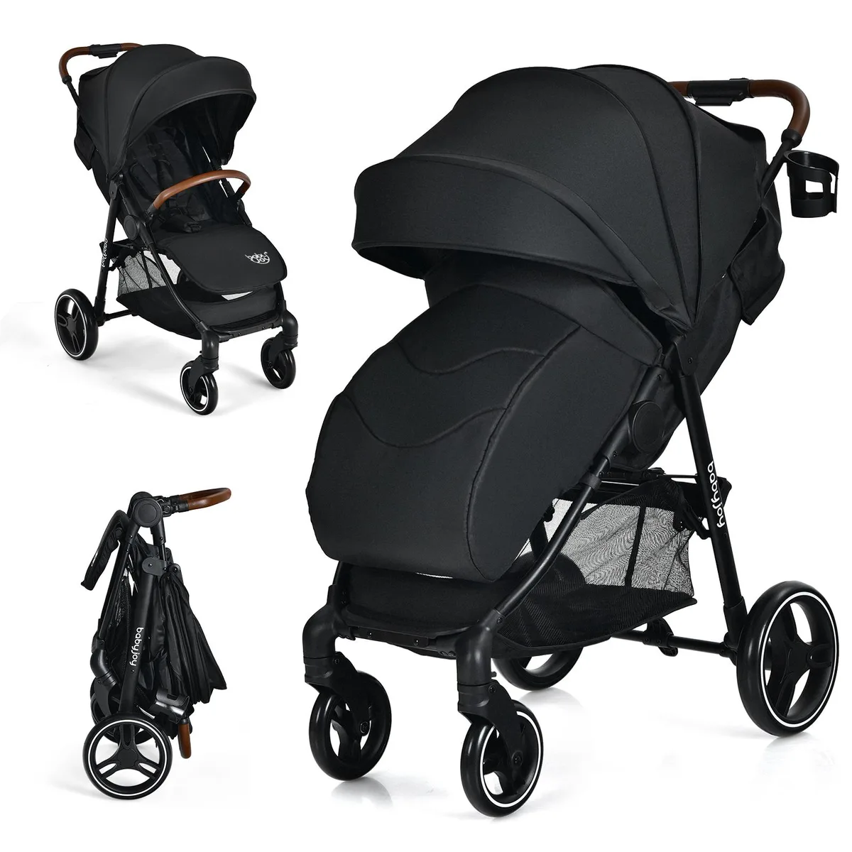 SlickBlue SlickBlue 5-Point Harness Lightweight Infant Stroller Black — product photo